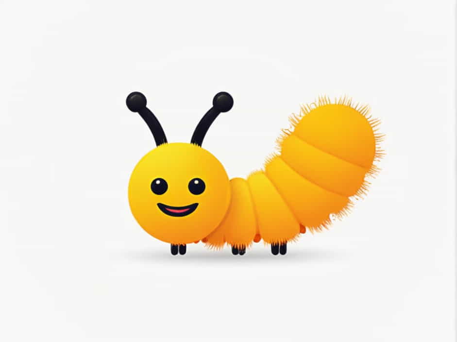 Yellow Fuzzy Caterpillar With Orange Antennae