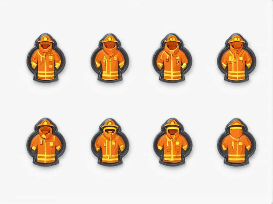 Uniform Of Fireman Is Coated With
