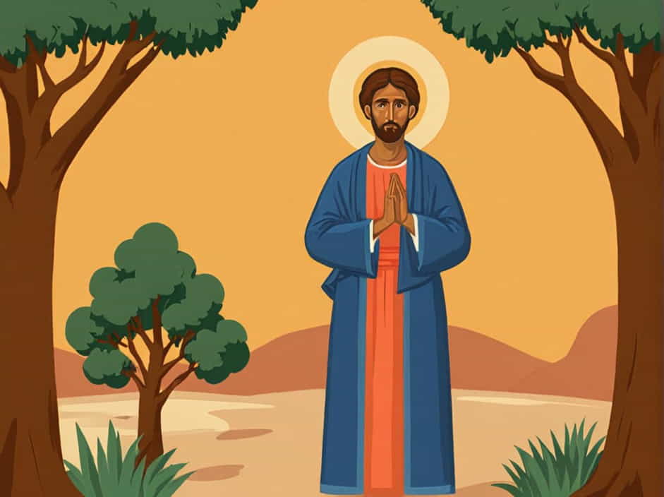 Young Man In The Garden Of Gethsemane